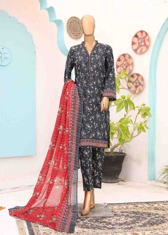 Bin Saeed Fabric - SM-PR-0627 B- 3 Piece Printed Stitched Suit