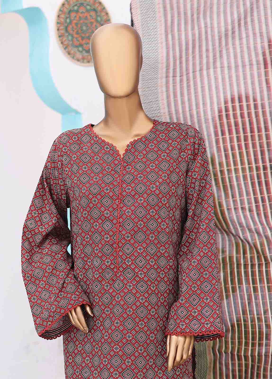 Bin Saeed Fabric - SM-PR-0630 A- 3 Piece Printed Stitched Suit