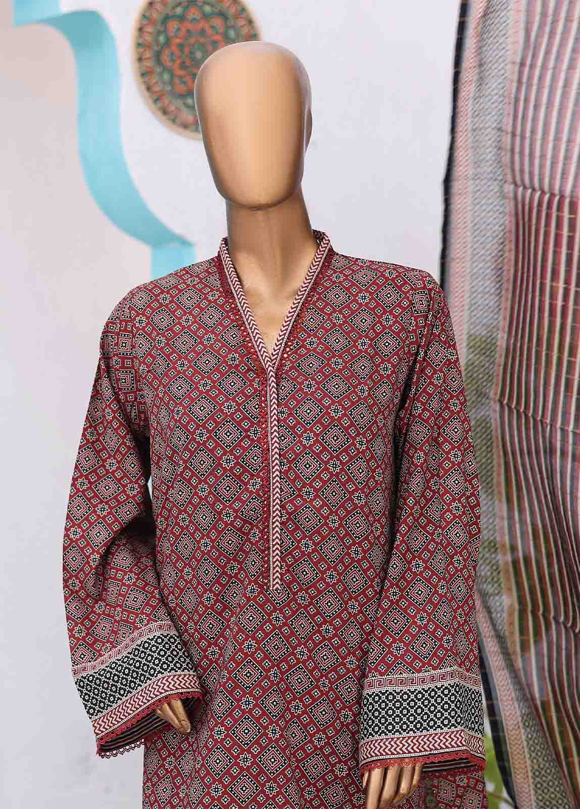 Bin Saeed Fabric - SM-PR-0630 B- 3 Piece Printed Stitched Suit