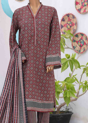 Bin Saeed Fabric - SM-PR-0630 B- 3 Piece Printed Stitched Suit