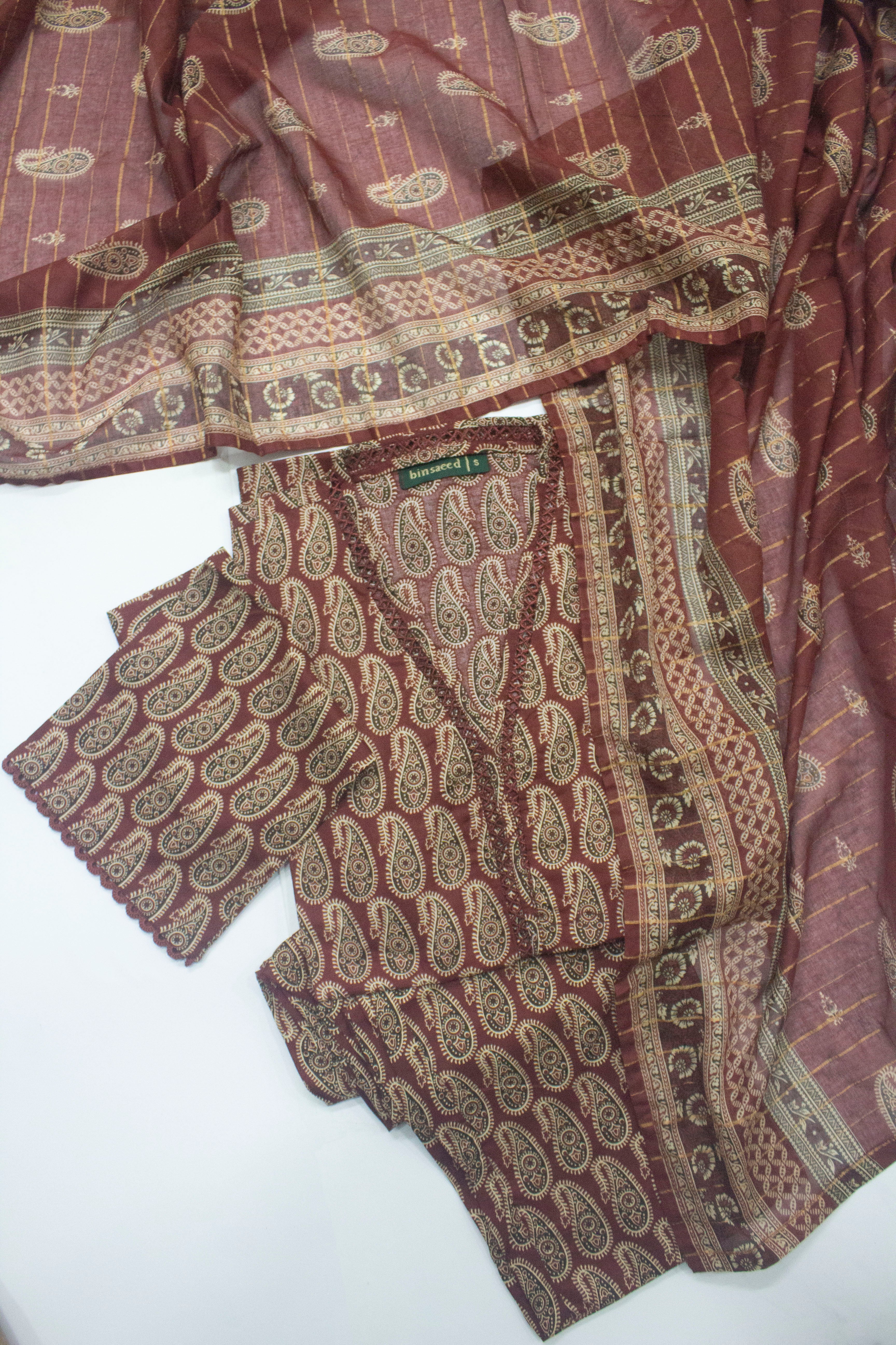 Bin Saeed Fabric - SM-PR-0631 B - 3 Piece Printed Cotton Suit