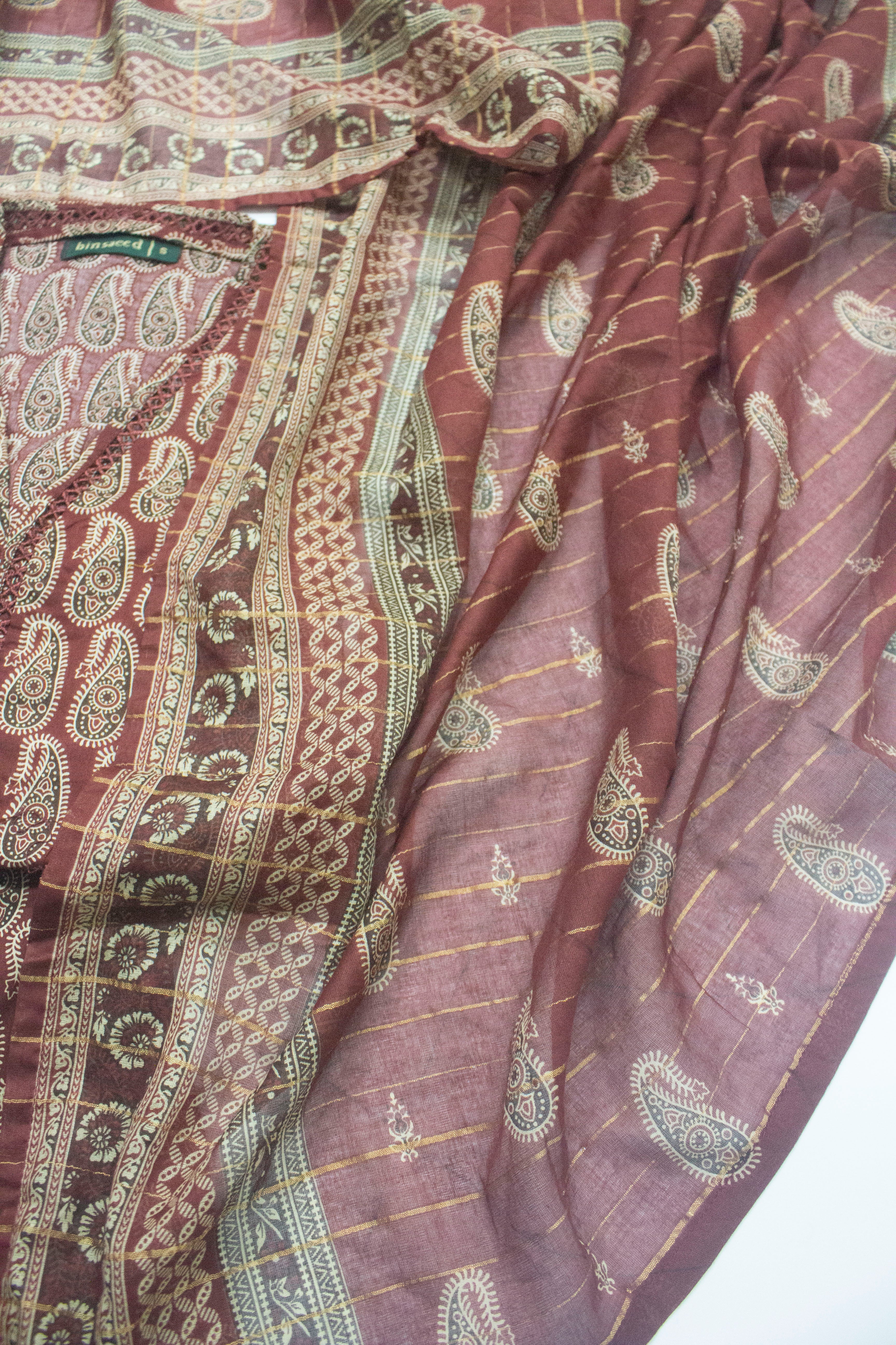 Bin Saeed Fabric - SM-PR-0631 B - 3 Piece Printed Cotton Suit