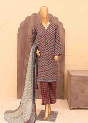 SM-PR-0633 A- 3 Piece Printed Stitched Suit