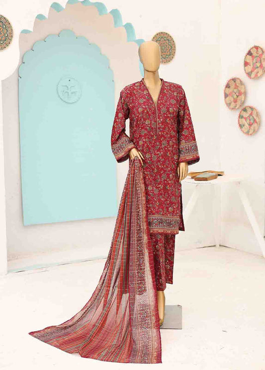 SM-PR-0635 A- 3 Piece Printed Stitched Suit