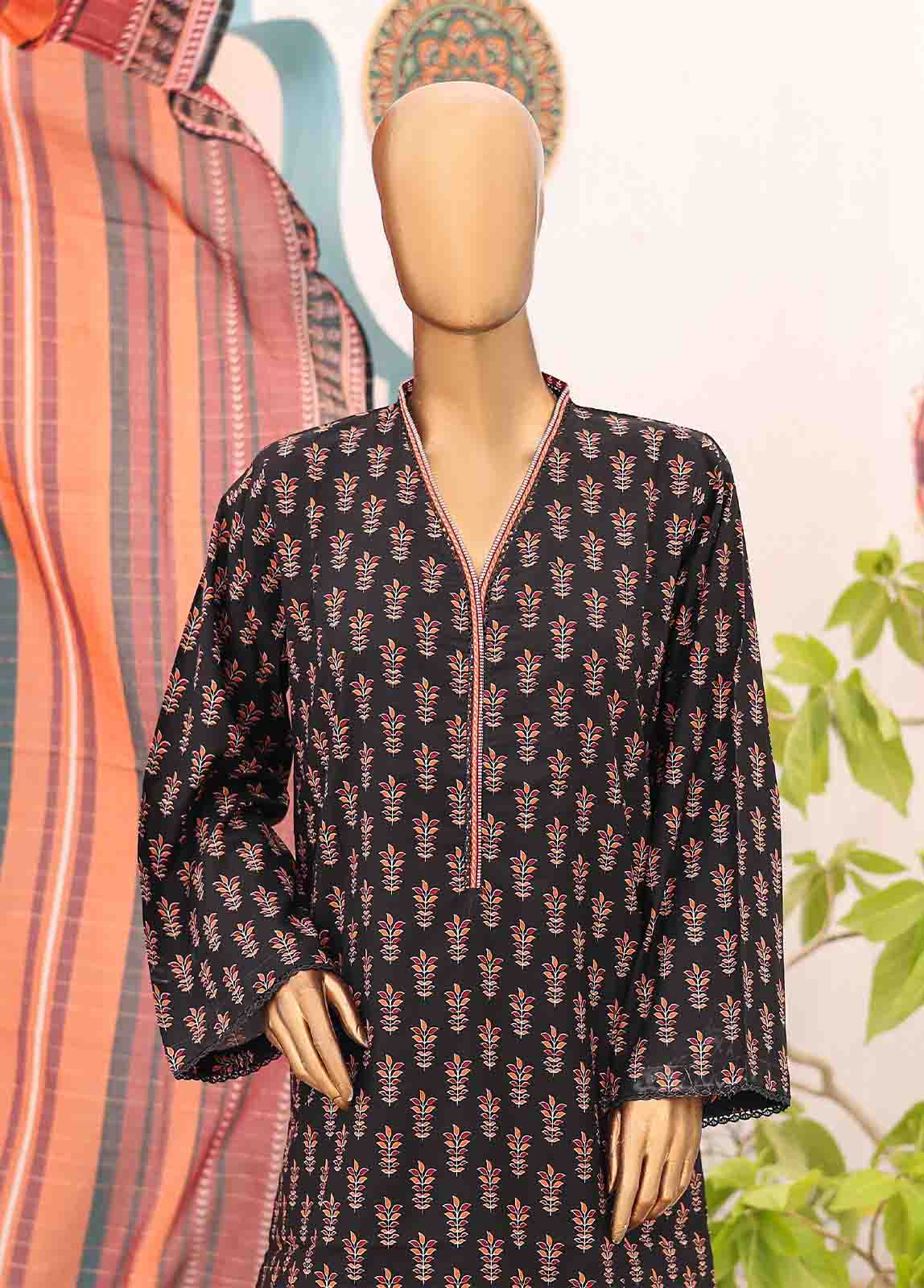 Bin Saeed Fabric - SM-PR-0636 A- 3 Piece Printed Stitched Suit