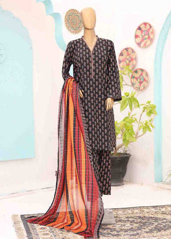 Bin Saeed Fabric - SM-PR-0636 B- 3 Piece Printed Stitched Suit