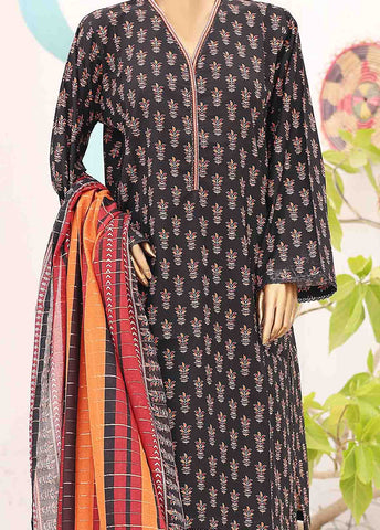 Bin Saeed Fabric - SM-PR-0636 B- 3 Piece Printed Stitched Suit