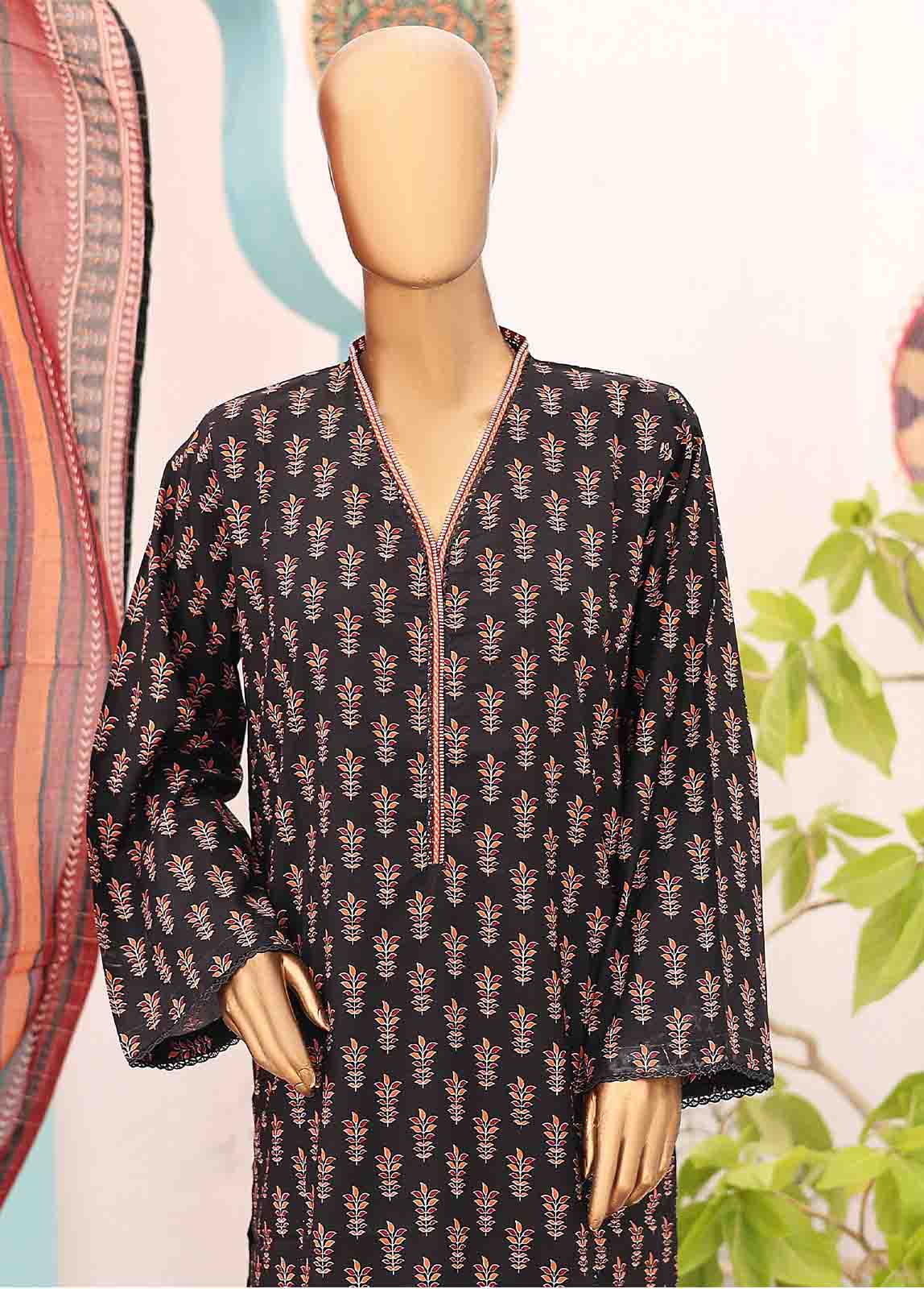 Bin Saeed Fabric - SM-PR-0636 B- 3 Piece Printed Stitched Suit