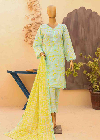 Bin Saeed Fabric - SM-PR-0639 A- 3 Piece Printed Stitched Suit