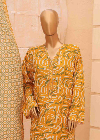 Bin Saeed Fabric - SM-PR-0640 A- 3 Piece Printed Stitched Suit