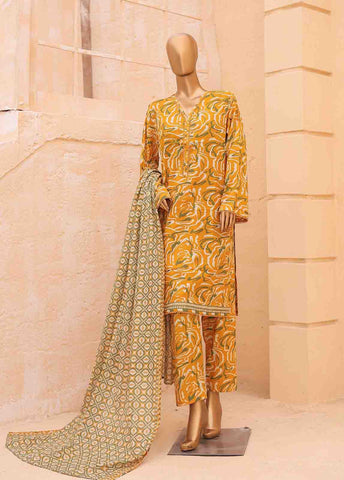 Bin Saeed Fabric - SM-PR-0640 A- 3 Piece Printed Stitched Suit