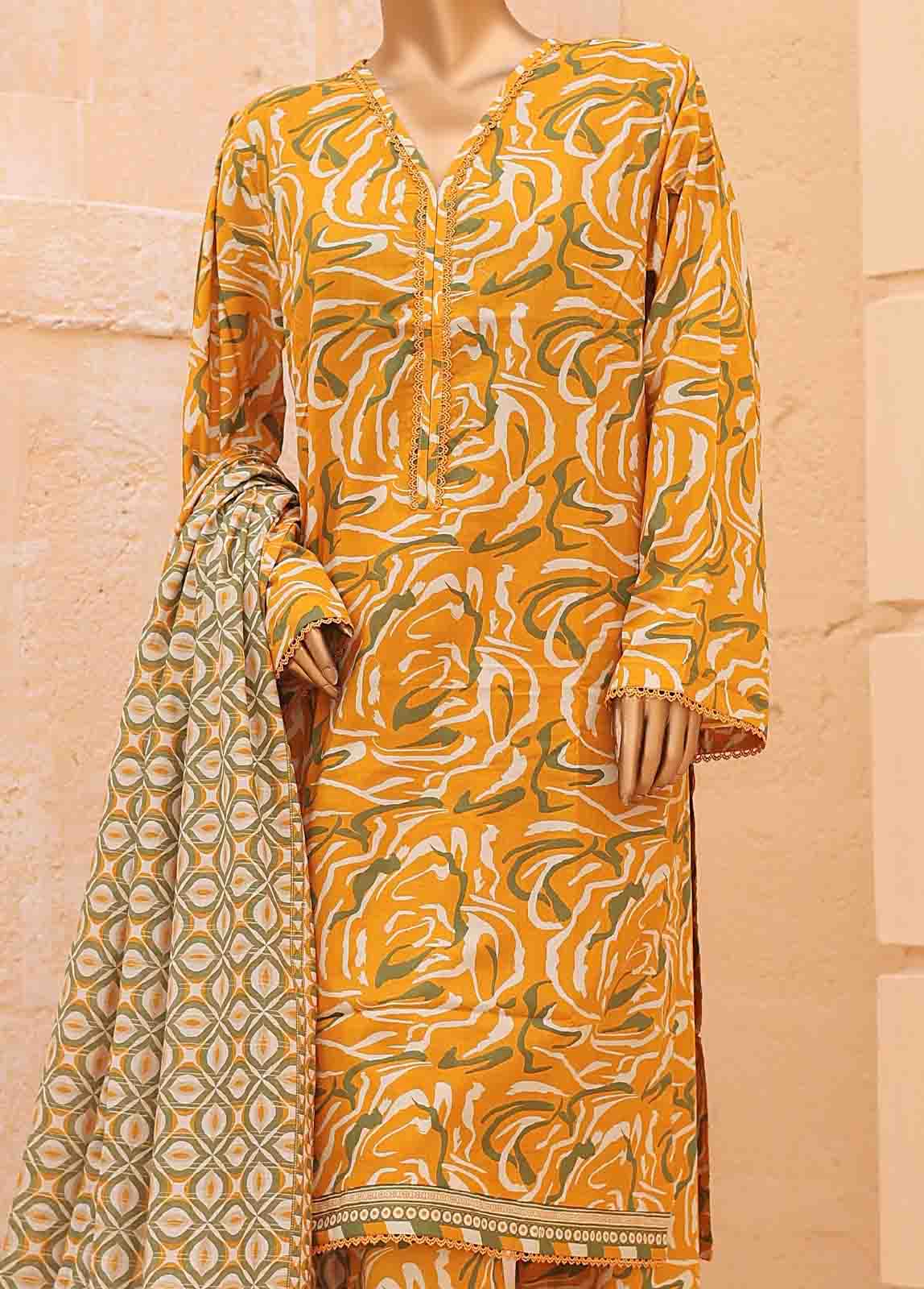 Bin Saeed Fabric - SM-PR-0640 A- 3 Piece Printed Stitched Suit