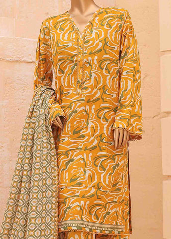 Bin Saeed Fabric - SM-PR-0640 A- 3 Piece Printed Stitched Suit