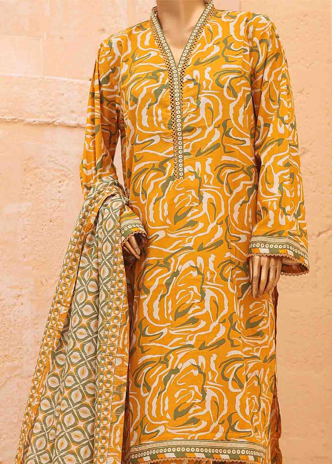 Bin Saeed Fabric - SM-PR-0640 B- 3 Piece Printed Stitched Suit