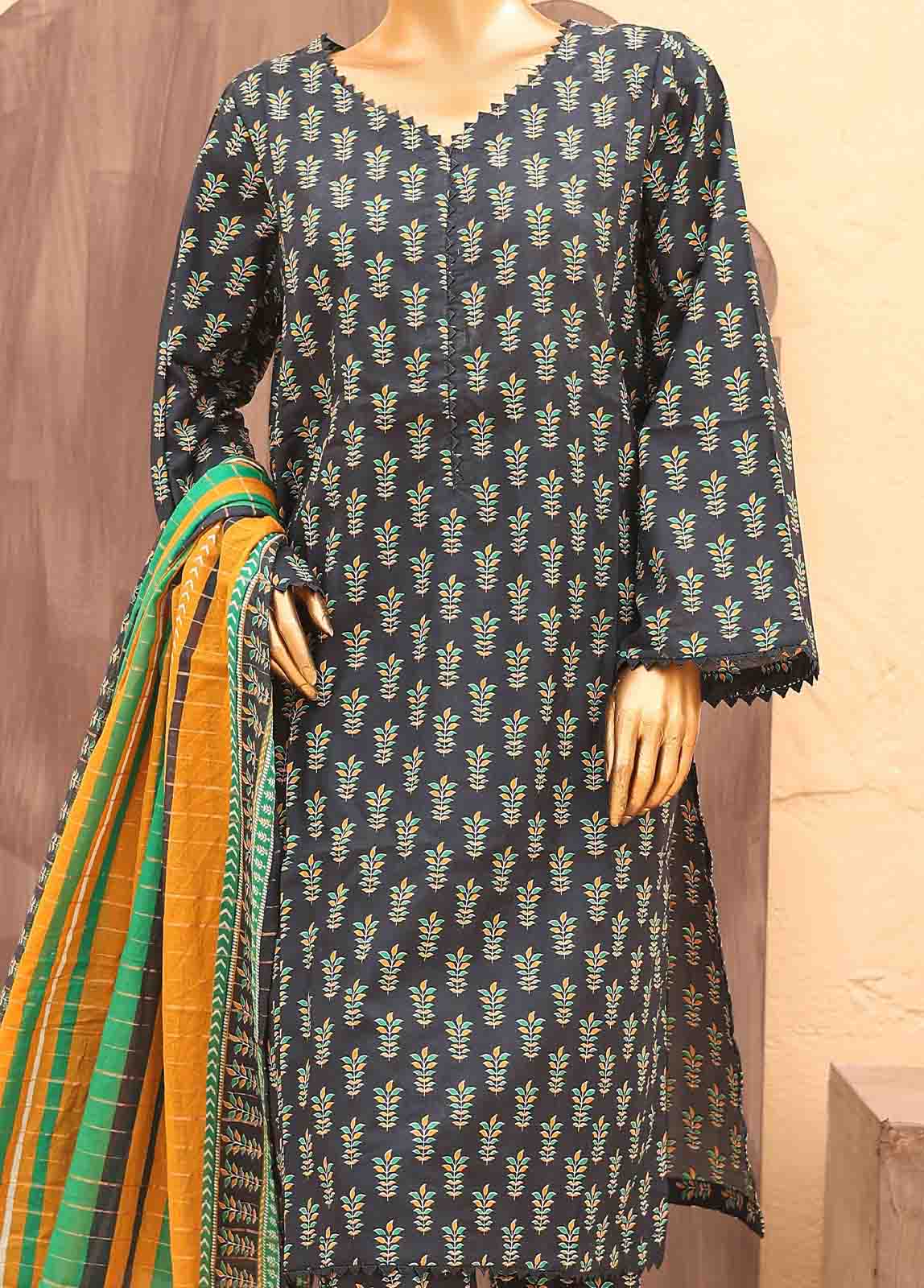 Bin Saeed Fabric - SM-PR-0641 A- 3 Piece Printed Stitched Suit