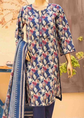 Bin Saeed Fabric - SM-PR-0657 A- 3 Piece Printed Stitched Suit