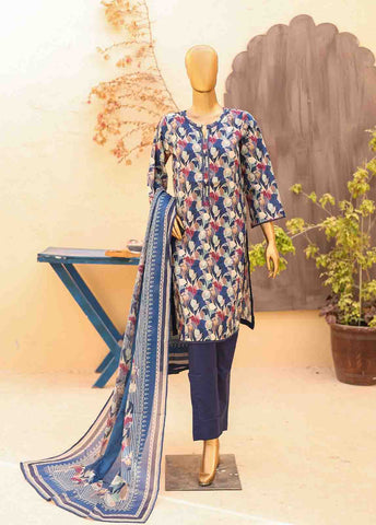 Bin Saeed Fabric - SM-PR-0657 A- 3 Piece Printed Stitched Suit