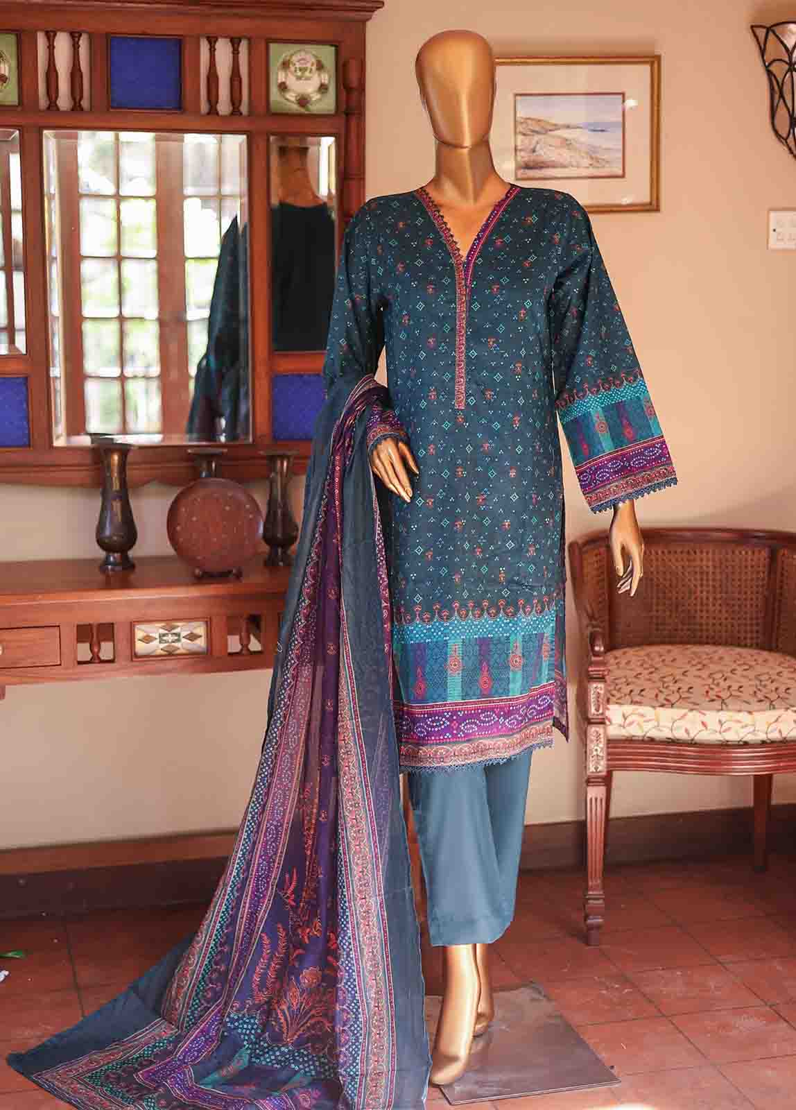 Bin Saeed Fabric - SM-PR-096 - 3 Piece Printed Stitched Suit