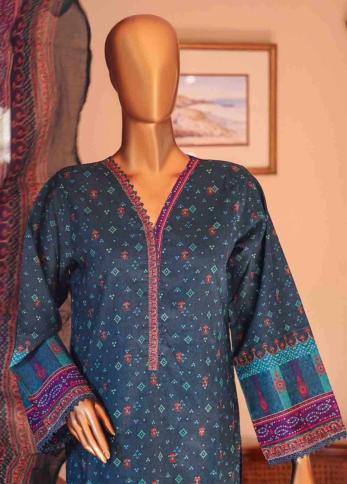 Bin Saeed Fabric - SM-PR-096 - 3 Piece Printed Stitched Suit