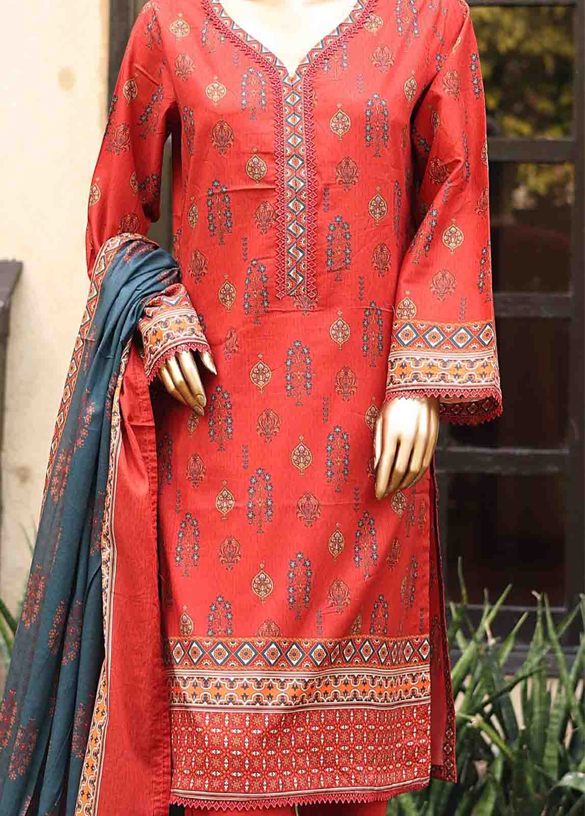 Bin Saeed Fabric - SM-PR-099 - 3 Piece Printed Stitched Suit