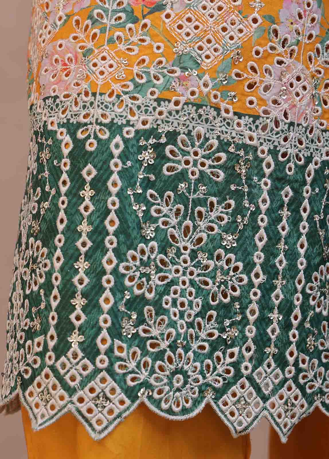 Bin Saeed Fabric - SM-RE-005-3 Piece Chikankari Stitched Suit