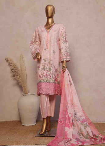Bin Saeed Fabric - SM-RE-009-3 Piece Chikankari Stitched Suit