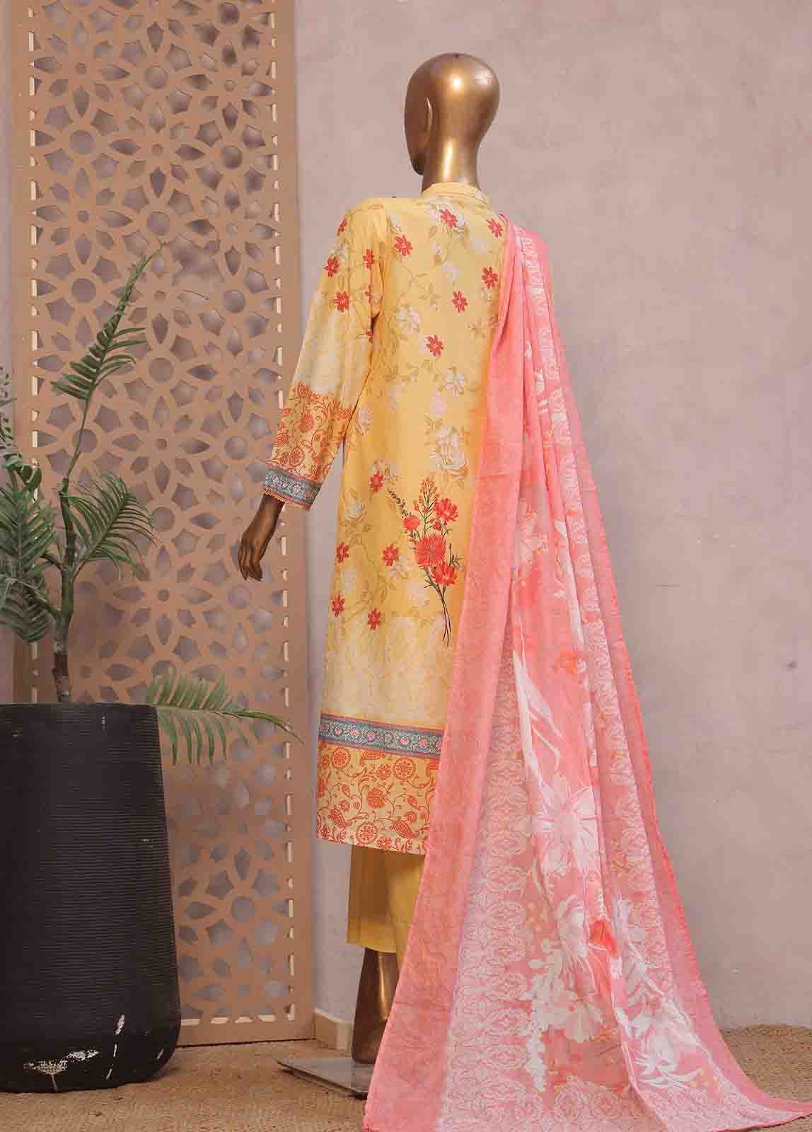 Bin Saeed Fabric - SM-RE-015-3 Piece Chikankari Stitched Suit