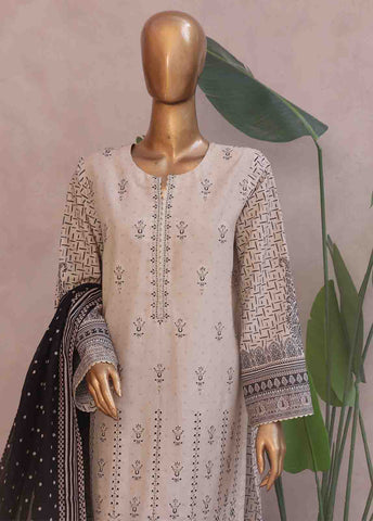 Bin Saeed Fabric - SM-RE-033-3 Piece Chikankari Stitched Suit