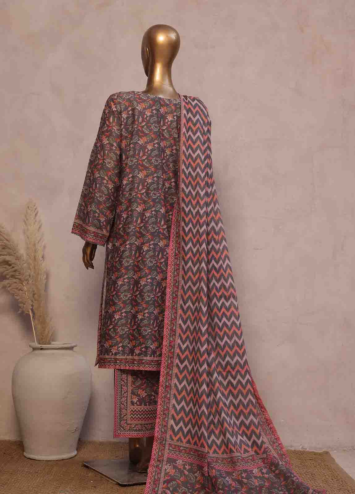 Bin Saeed Fabric - SM-RE-037-3 Piece Chikankari Stitched Suit