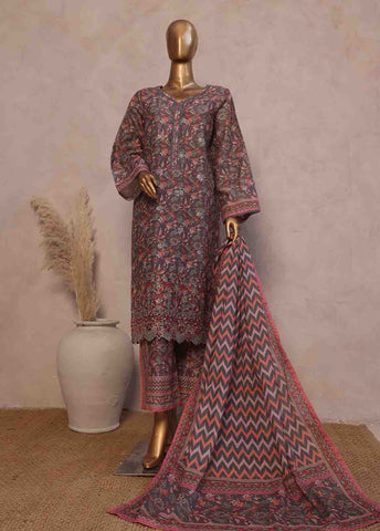 SM-RE-037-3 Piece Chikankari Stitched Suit