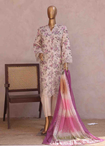 Bin Saeed Fabric - SM-RE-049-3 Piece Chikankari Stitched Suit