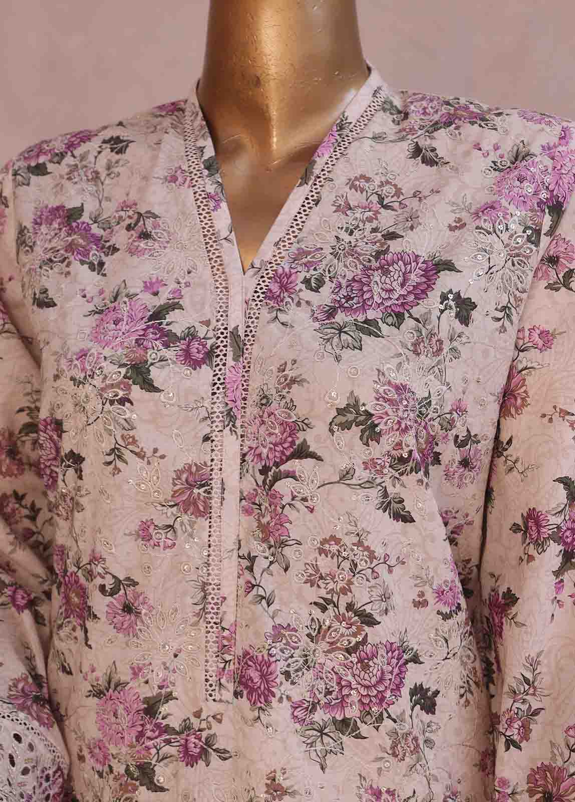 Bin Saeed Fabric - SM-RE-049-3 Piece Chikankari Stitched Suit