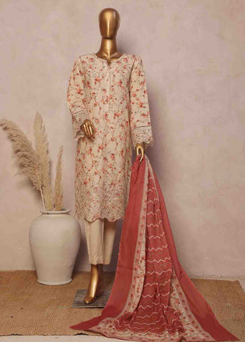 Bin Saeed Fabric - SM-RE-051-3 Piece Chikankari Stitched Suit