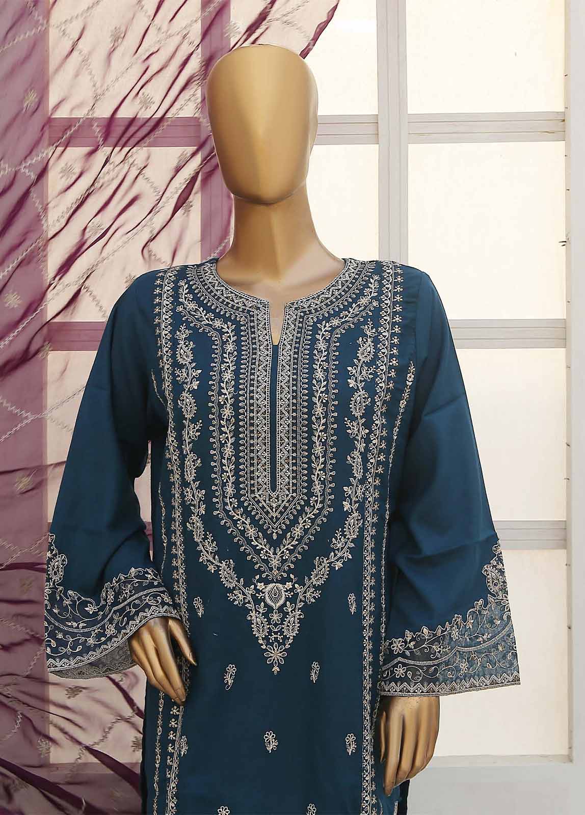 Bin Saeed Fabric - SMB-009-3 Piece Linen Embroidered collection