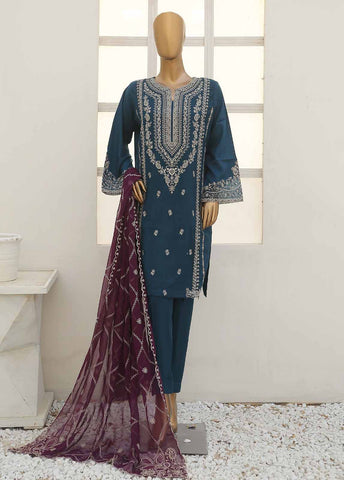 Bin Saeed Fabric - SMB-009-3 Piece Linen Embroidered collection