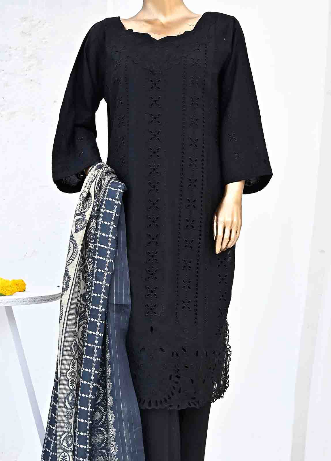 Bin Saeed Fabric - SMB-014-3 Piece Linen Embroidered collection