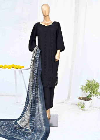 Bin Saeed Fabric - SMB-014-3 Piece Linen Embroidered collection