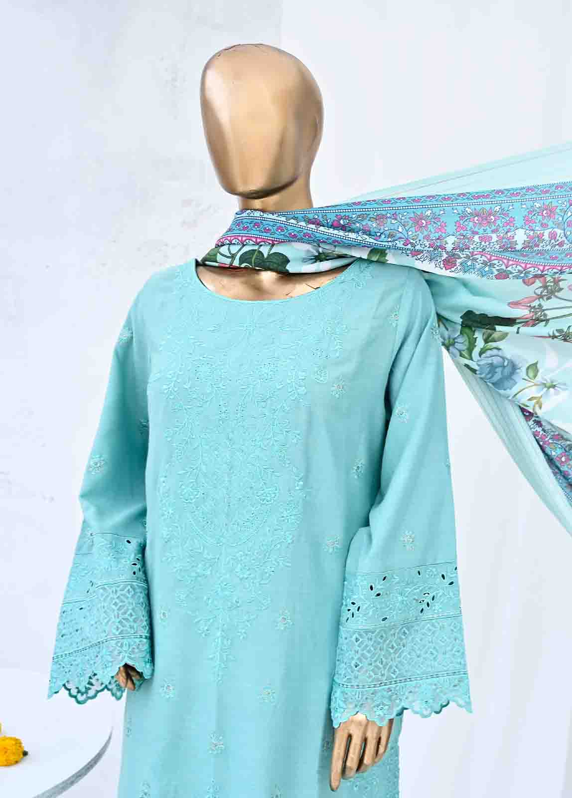 SMB-018-3 Piece Linen Embroidered collection