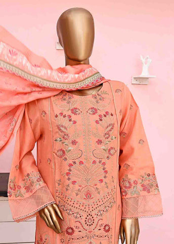 Bin Saeed Fabric - SMB-019-3 Piece Linen Embroidered collection