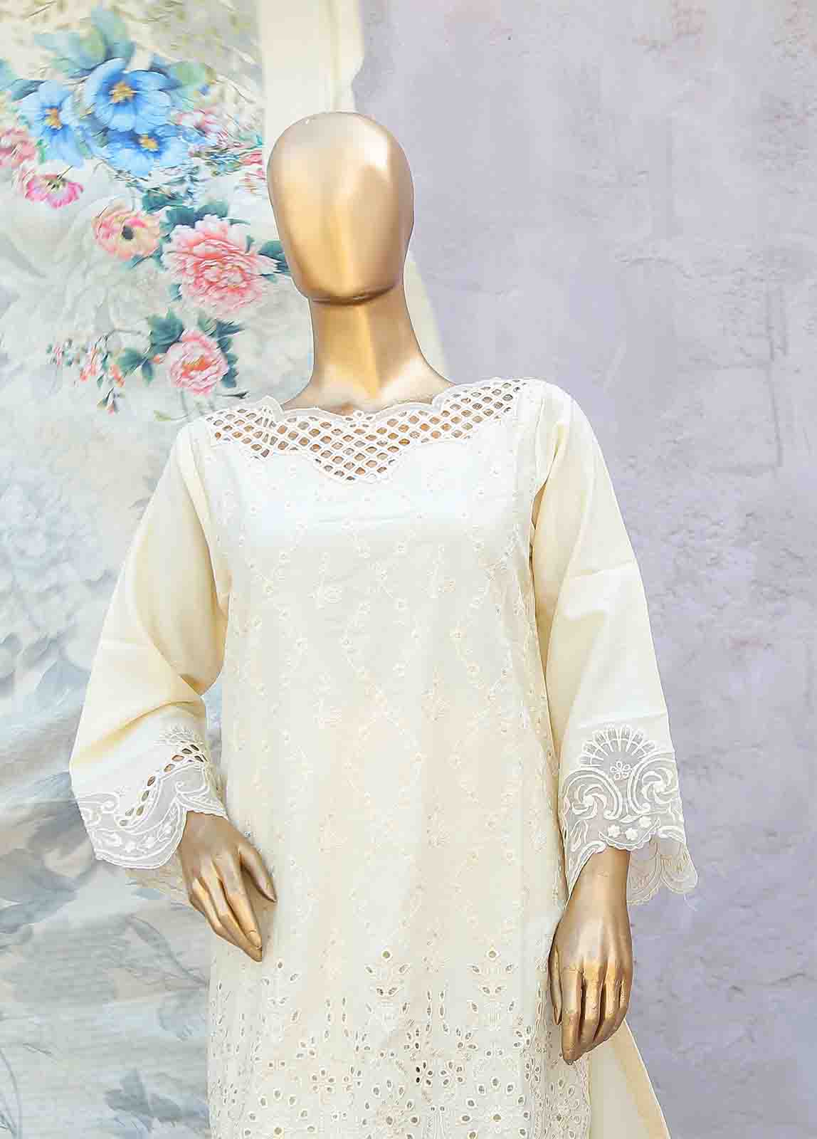 Bin Saeed Fabric - SMB-021-3 Piece Linen Embroidered collection