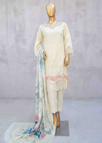 Bin Saeed Fabric - SMB-021-3 Piece Linen Embroidered collection