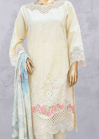 Bin Saeed Fabric - SMB-021-3 Piece Linen Embroidered collection