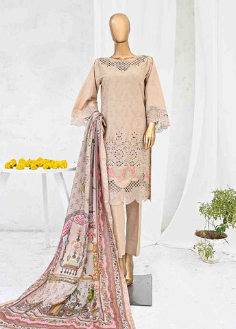 Bin Saeed Fabric - SMB-022-3 Piece Linen Embroidered collection