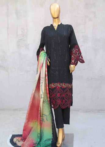 Bin Saeed Fabric - SMB-023-B-3 Piece Linen Embroidered collection