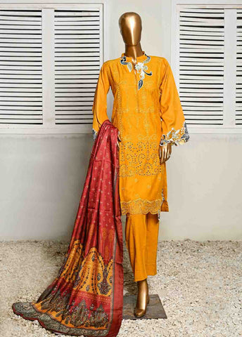 Bin Saeed Fabric - SMB-024- 3 Piece Embroidered Voil collection