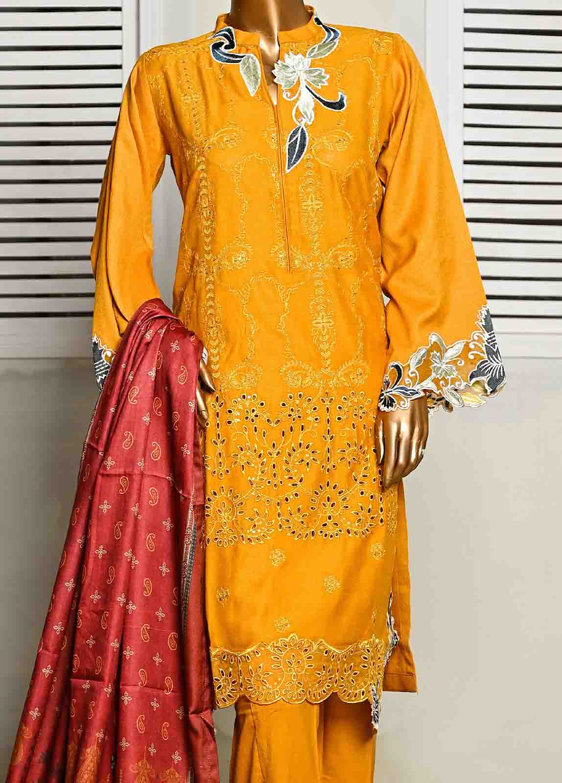 SMB-024- 3 Piece Embroidered Voil collection