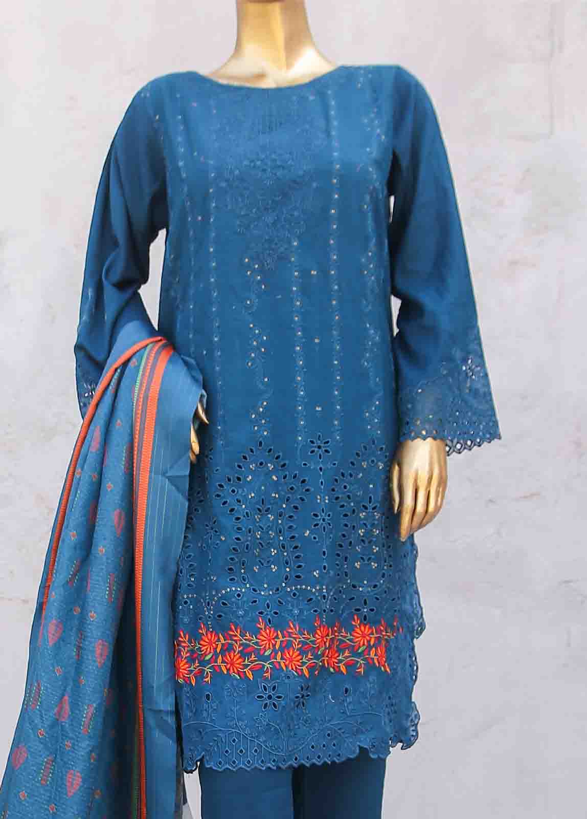 Bin Saeed Fabric - SMB-025-3 Piece Linen Embroidered collection