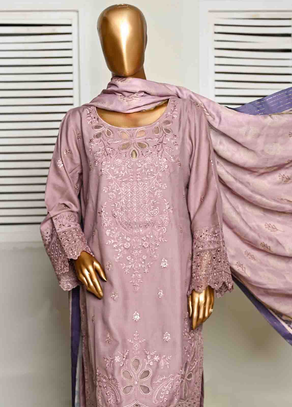 Bin Saeed Fabric - SMB-027- 3 Piece Embroidered Voil collection