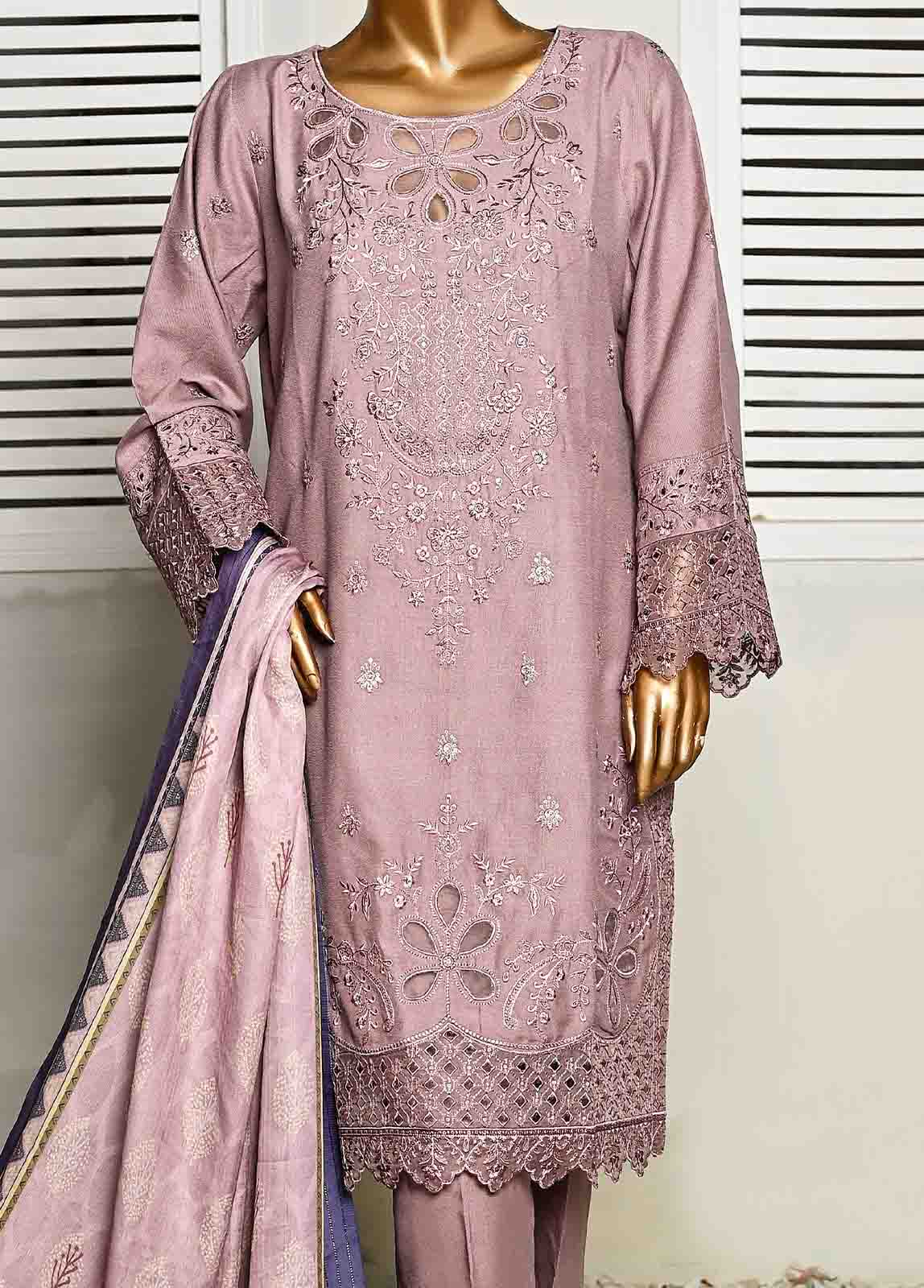 Bin Saeed Fabric - SMB-027- 3 Piece Embroidered Voil collection