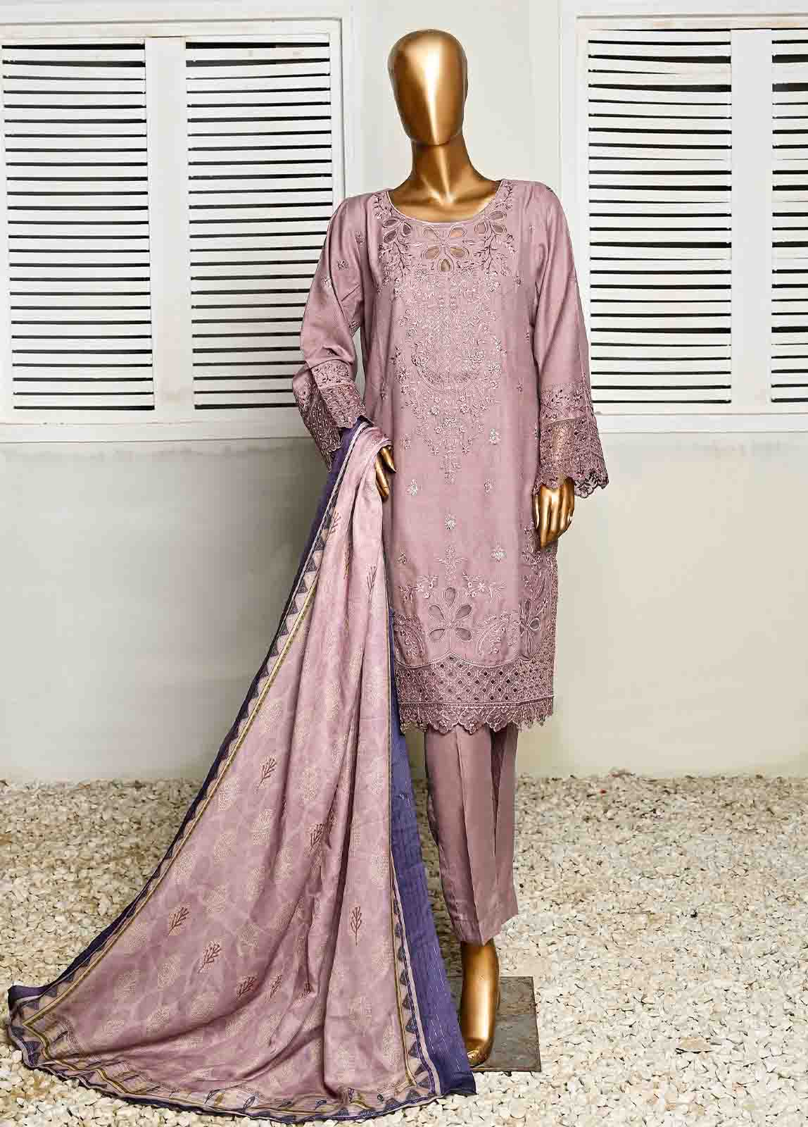 SMB-027- 3 Piece Embroidered Voil collection
